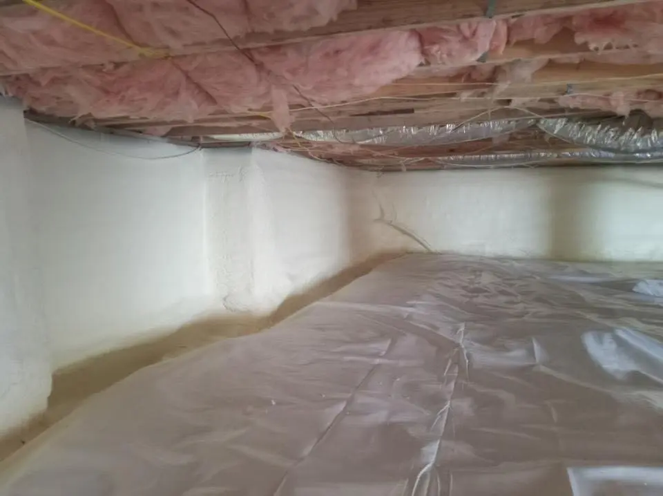Crawl space encapsulation with closed-cell spray foam for Roof Waterproofing in Sarasota